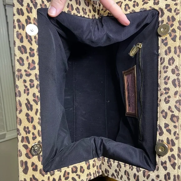 Tarina Tarantino Leopard Print Tote with Metallic Bronze Accents - Picture 9 of 9